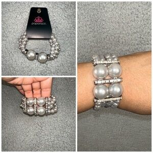 Paparazzi Romance Remix Gray Womens Bracelet Boho Coquette Y2K‎ Dainty Formal
